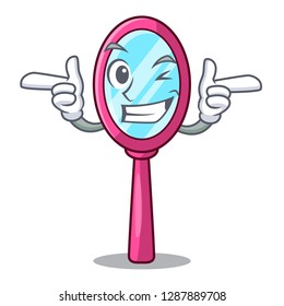 Wink mirror isolated with on the mascot