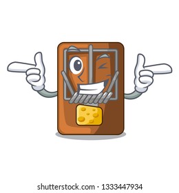 Wink mousetrap in the shape mascot wood