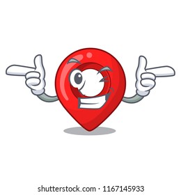 Wink navigation pin location map character cartoon