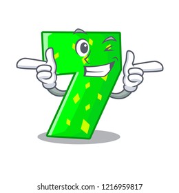 Wink number seven sign on door cartoon