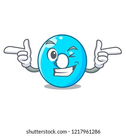 Wink the number zero on a cartoon