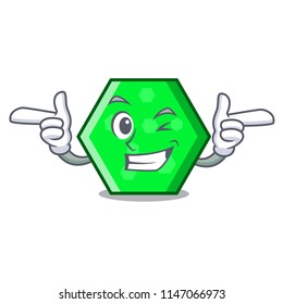 Wink octagon character cartoon style