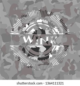 Wink on grey camouflaged pattern