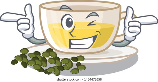Wink oolong tea isolated in the mascot