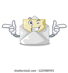 Wink open envelope greeting posters on character