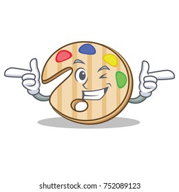 Wink paint palette character cartoon