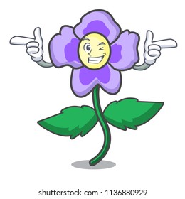 Wink pansy flower character cartoon