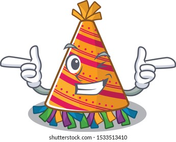 Wink party hat with in the cartoon