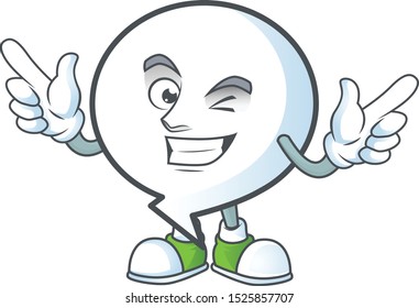 Wink pattern circle bubble with character shape.
