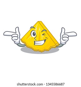 Wink pineapple slice isolated in the mascot
