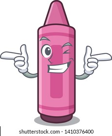 Wink pink crayons in cartoon school bag