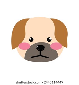 wink pit bull emoticon design. element collection