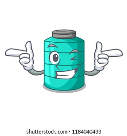 Wink plastic cartoon water tank in the outdoors