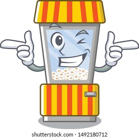 Wink popcorn vending machine in a character
