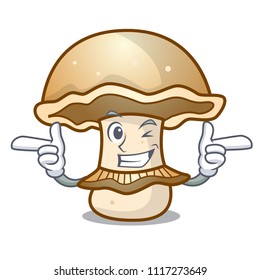 Wink portobello mushroom character cartoon