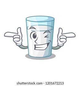 Wink protein rich milk in cartoon glass