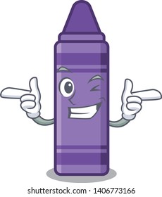 Wink purple crayon in the cartoon shape