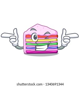 Wink rainbow cake isolated in the character