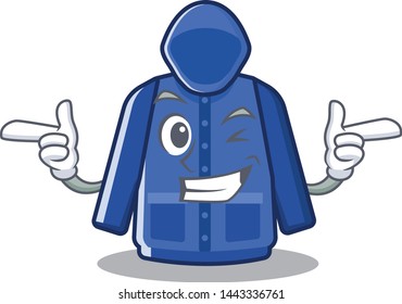 Wink raincoat isolated with in the mascot