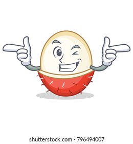 Wink rambutan character cartoon style