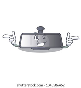 Wink rear view mirror in cartoon shape