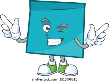 Wink rectangle sticker paper character for company note