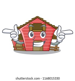 Wink a red barn house character cartoon