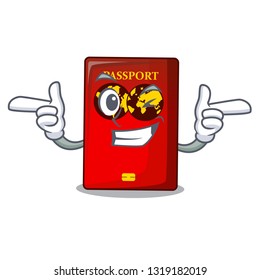 Wink red passport in the cartoon bag