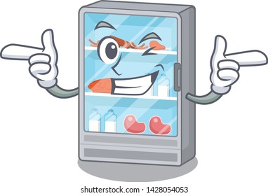 Wink refrigerator next to the mascot table