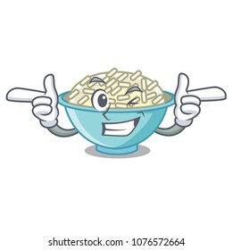 Wink rice bowl character cartoon