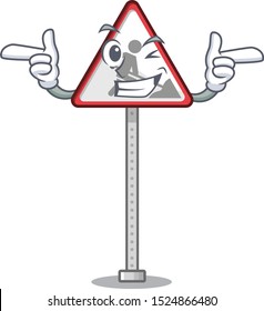 Wink road work sign roadside the character