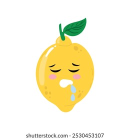 wink, sad, expression face lemon cartoon