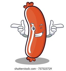 Wink sausage character cartoon style