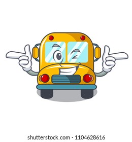 Wink school bus character cartoon
