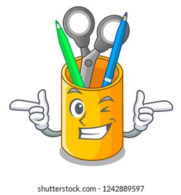Wink school organizer desktop composition on character