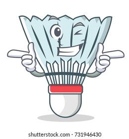 Wink shuttlecock character cartoon vector