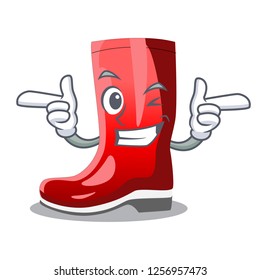 Wink single of boots isolated on mascot