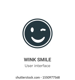 Wink smile vector icon on white background. Flat vector wink smile icon symbol sign from modern user interface collection for mobile concept and web apps design.