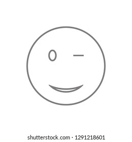 Wink Smiley icon. Element of cyber security for mobile concept and web apps icon. Thin line icon for website design and development, app development