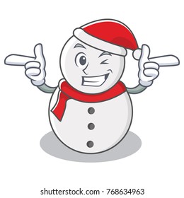 Wink snowman character cartoon style