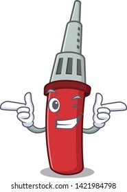 Wink soldering iron isolated with the mascot