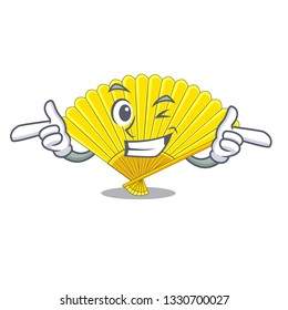 Wink souvenir folding fan in character shape