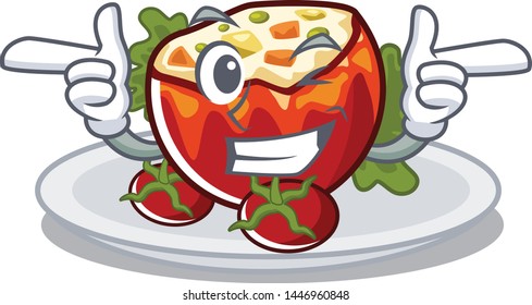 Wink stuffed tomatoes isolated in the mascot