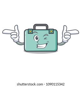 Wink suitcase character cartoon style