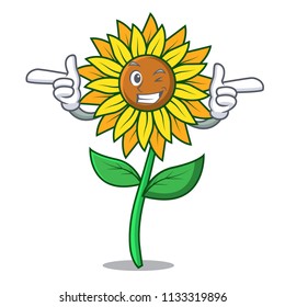 Wink sunflower character cartoon style