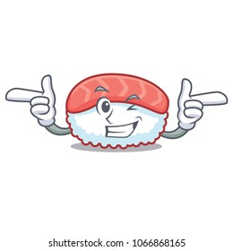 Wink sushi salmon character cartoon