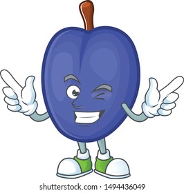 Wink sweet prunes character for agriculture design