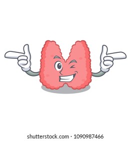Wink thyroid character cartoon style