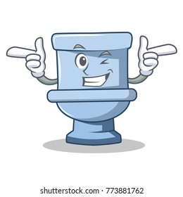 Wink toilet character cartoon style