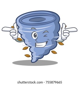 Wink tornado character cartoon style